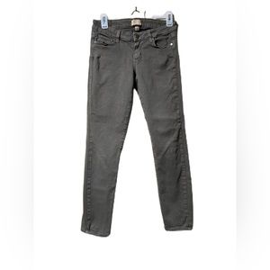 Paige Jeans peg skinny size 26 olive khaki cotton stretch denim some puckering